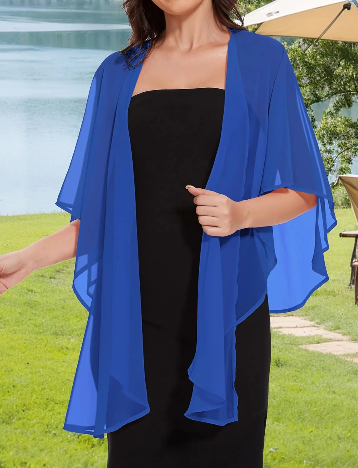 CHICGAL Shawls and Wraps for Evening Dresses Sheer Womens Chiffon Scarf Wedding Bridal Cover Up