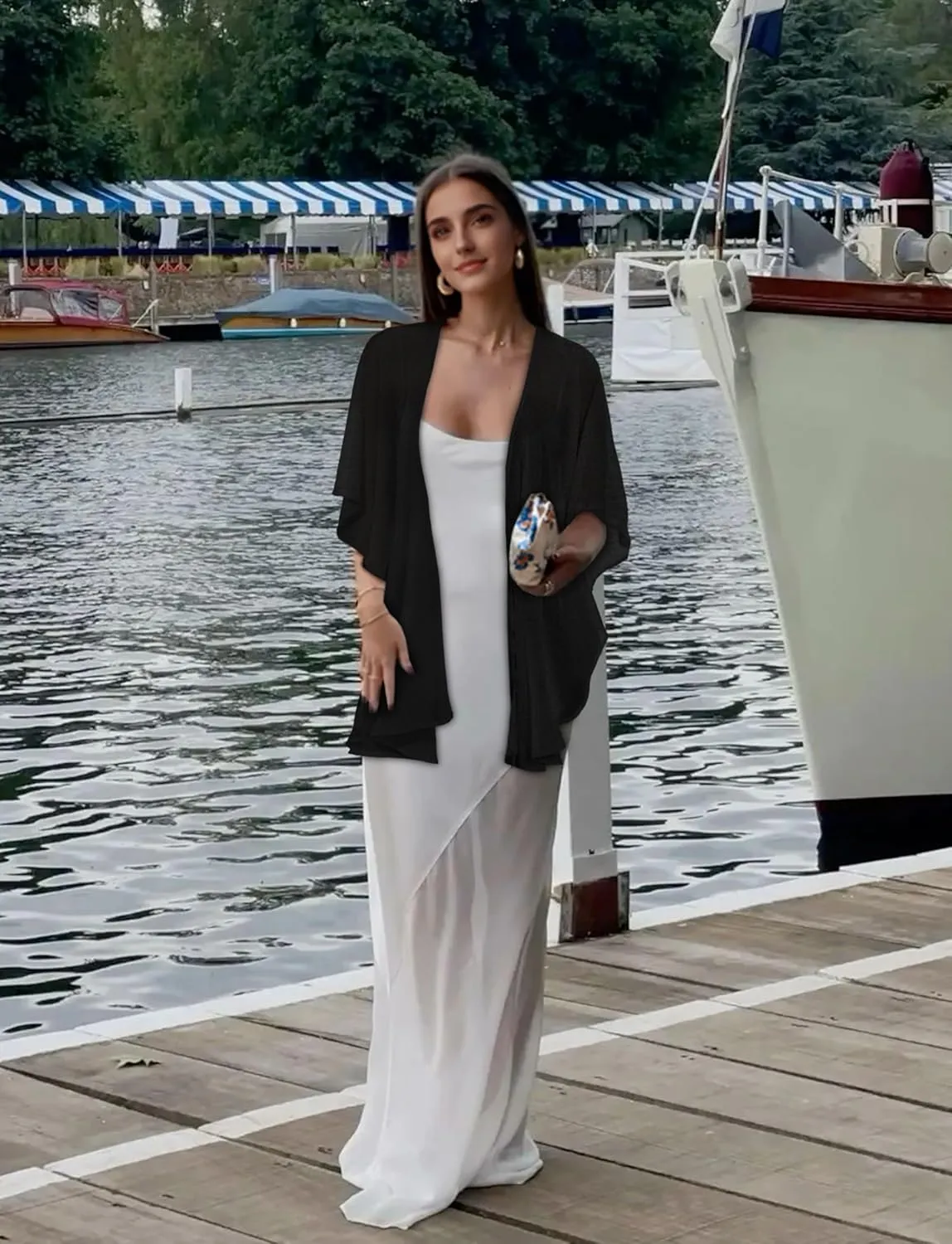 CHICGAL Shawls and Wraps for Evening Dresses Sheer Womens Chiffon Scarf Wedding Bridal Cover Up