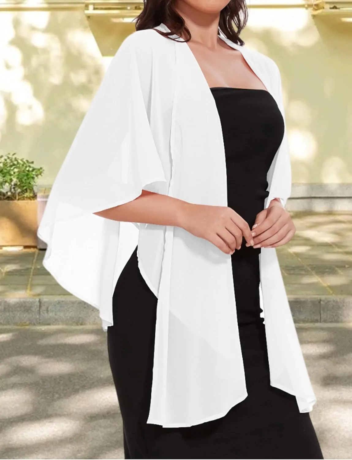 CHICGAL Shawls and Wraps for Evening Dresses Sheer Womens Chiffon Scarf Wedding Bridal Cover Up