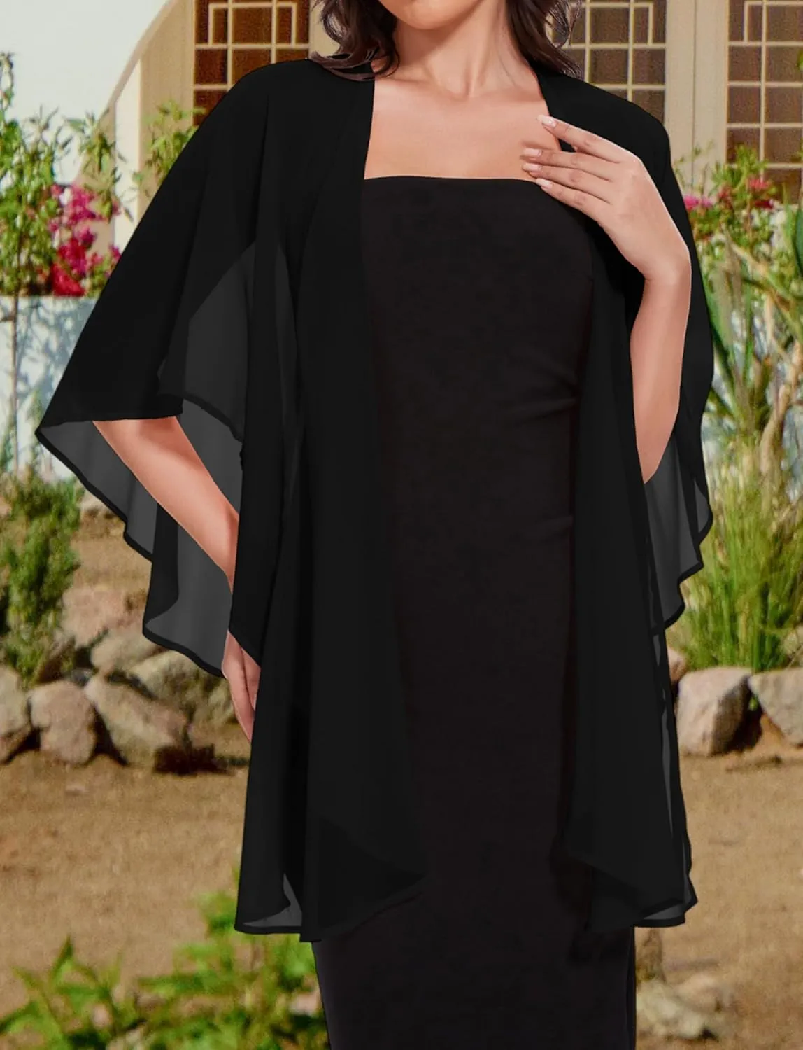 CHICGAL Shawls and Wraps for Evening Dresses Sheer Womens Chiffon Scarf Wedding Bridal Cover Up