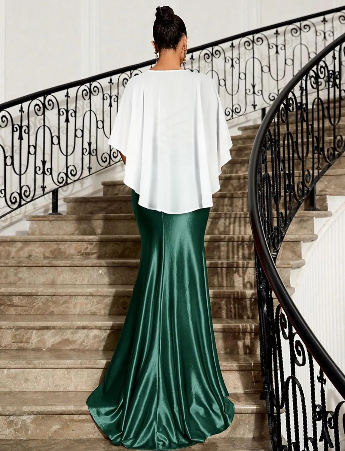CHICGAL Shawls and Wraps for Evening Dresses Sheer Womens Chiffon Scarf Wedding Bridal Cover Up