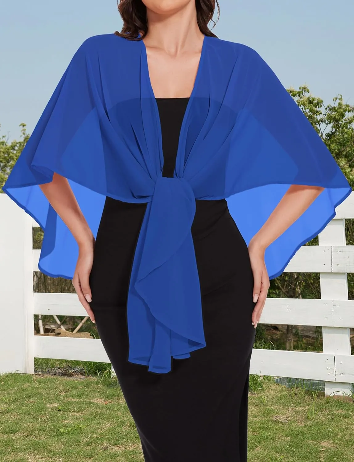 CHICGAL Shawls and Wraps for Evening Dresses Sheer Womens Chiffon Scarf Wedding Bridal Cover Up