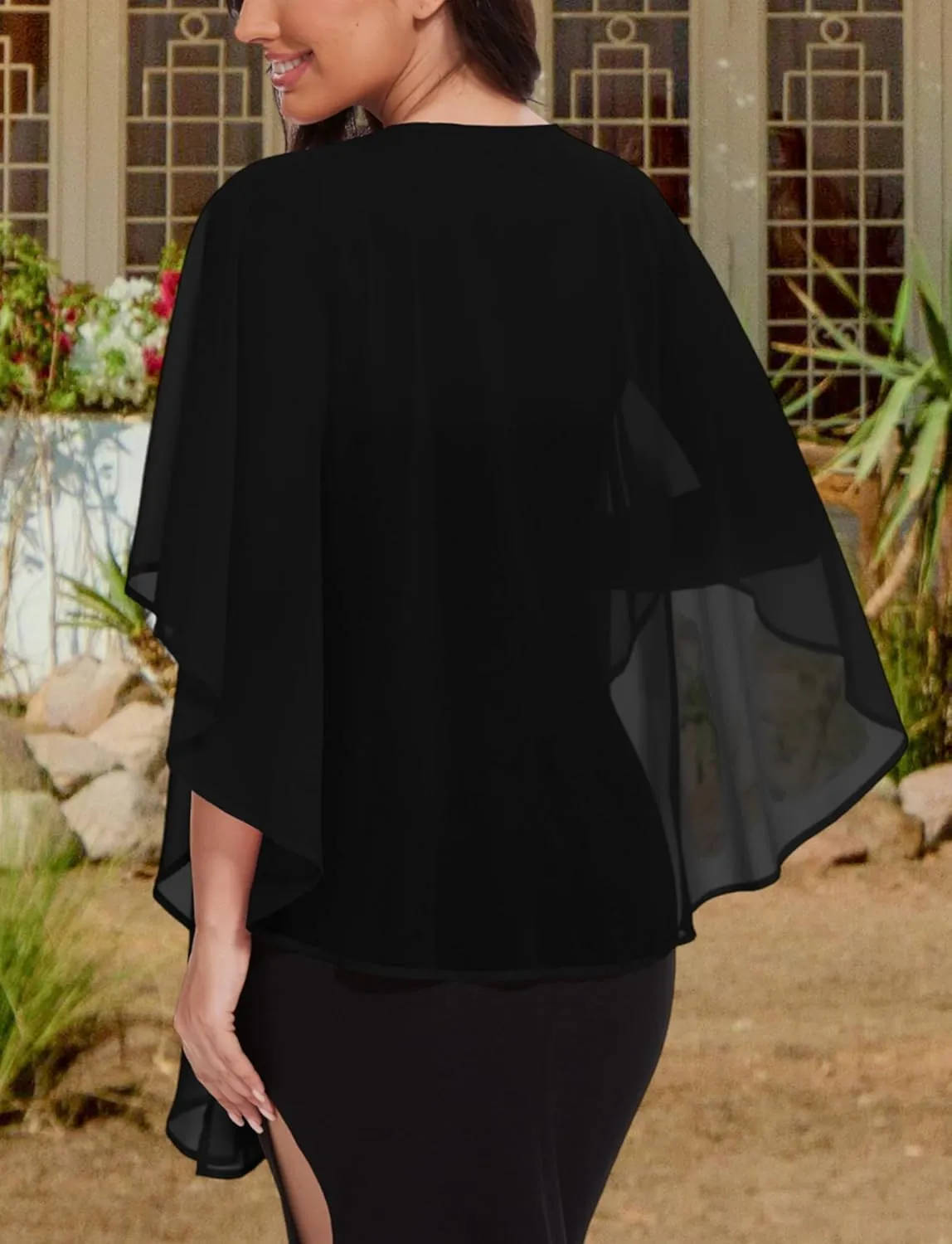 CHICGAL Shawls and Wraps for Evening Dresses Sheer Womens Chiffon Scarf Wedding Bridal Cover Up