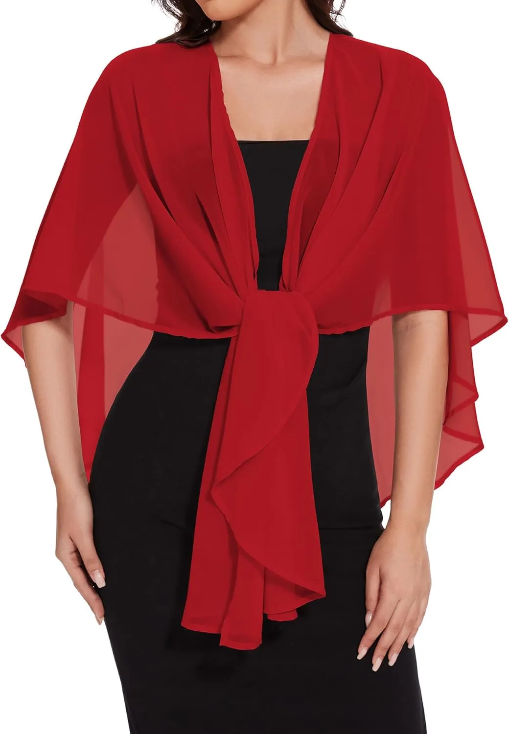 CHICGAL Shawls and Wraps for Evening Dresses Sheer Womens Chiffon Scarf Wedding Bridal Cover Up
