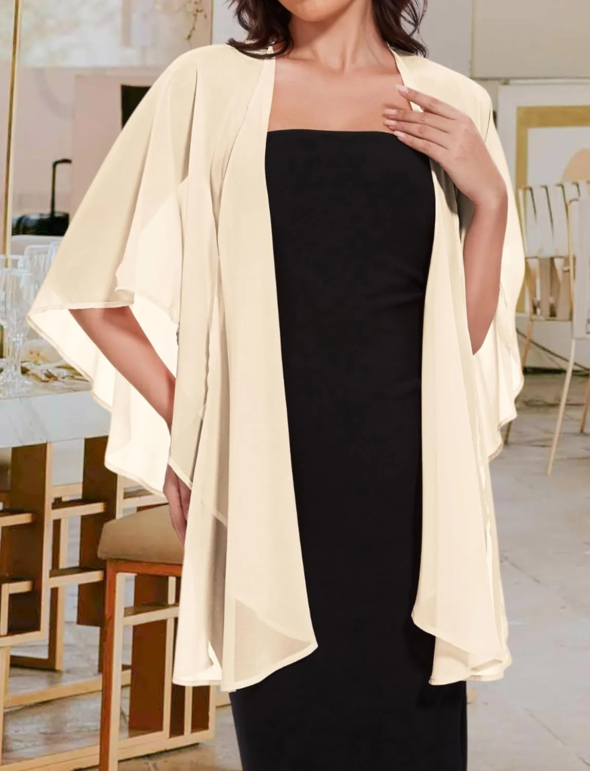 CHICGAL Shawls and Wraps for Evening Dresses Sheer Womens Chiffon Scarf Wedding Bridal Cover Up