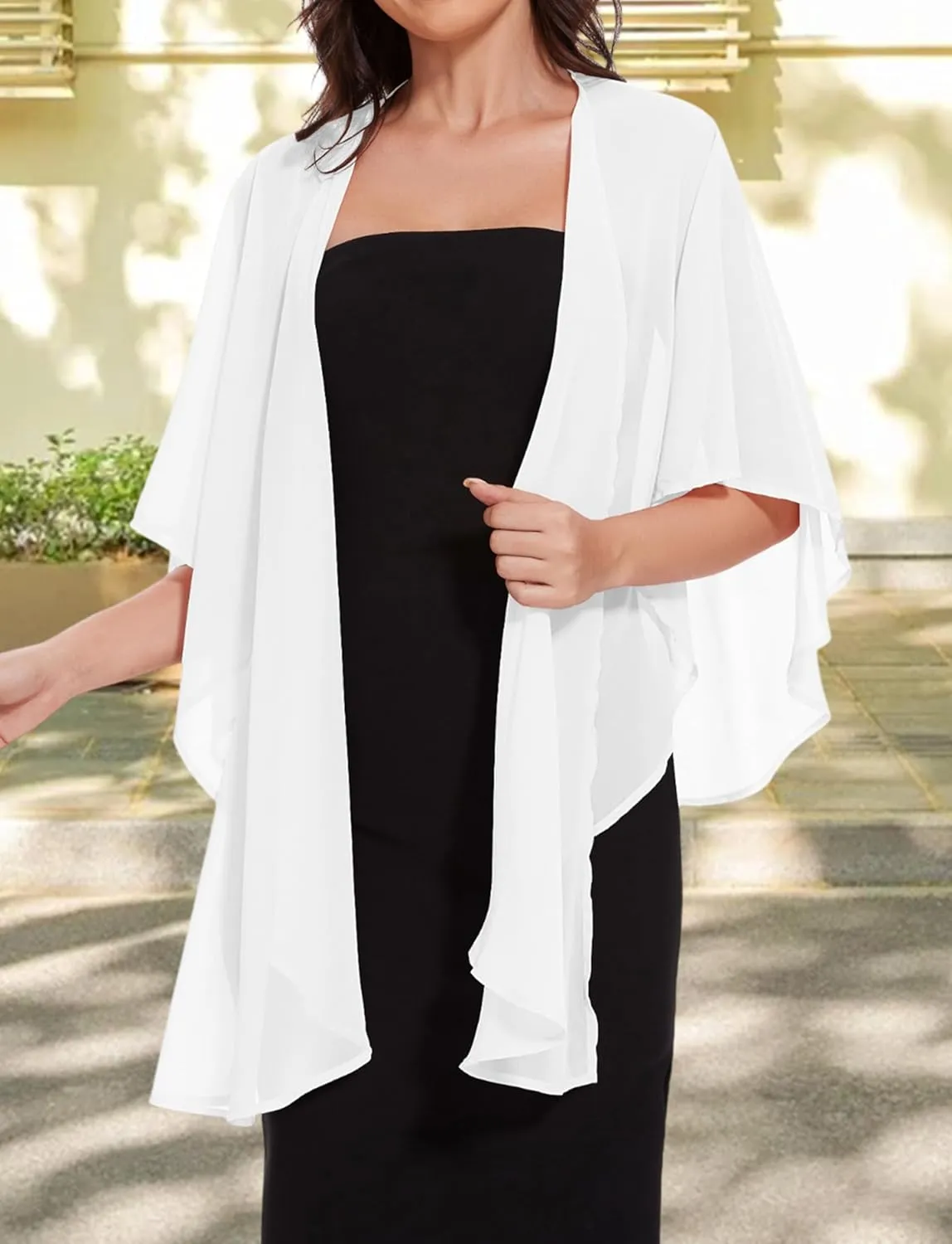 CHICGAL Shawls and Wraps for Evening Dresses Sheer Womens Chiffon Scarf Wedding Bridal Cover Up