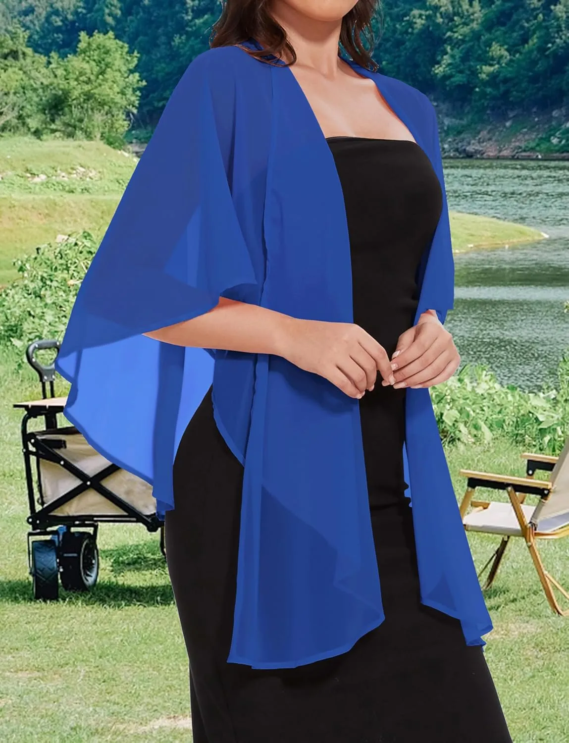 CHICGAL Shawls and Wraps for Evening Dresses Sheer Womens Chiffon Scarf Wedding Bridal Cover Up