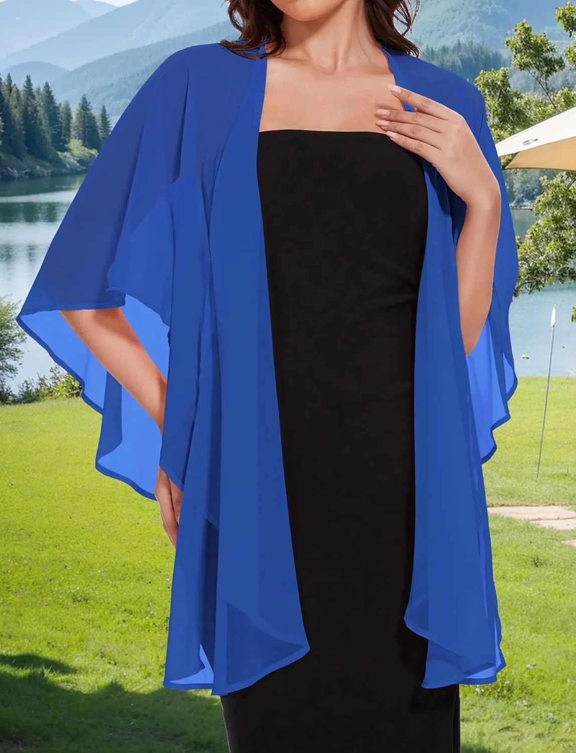 CHICGAL Shawls and Wraps for Evening Dresses Sheer Womens Chiffon Scarf Wedding Bridal Cover Up