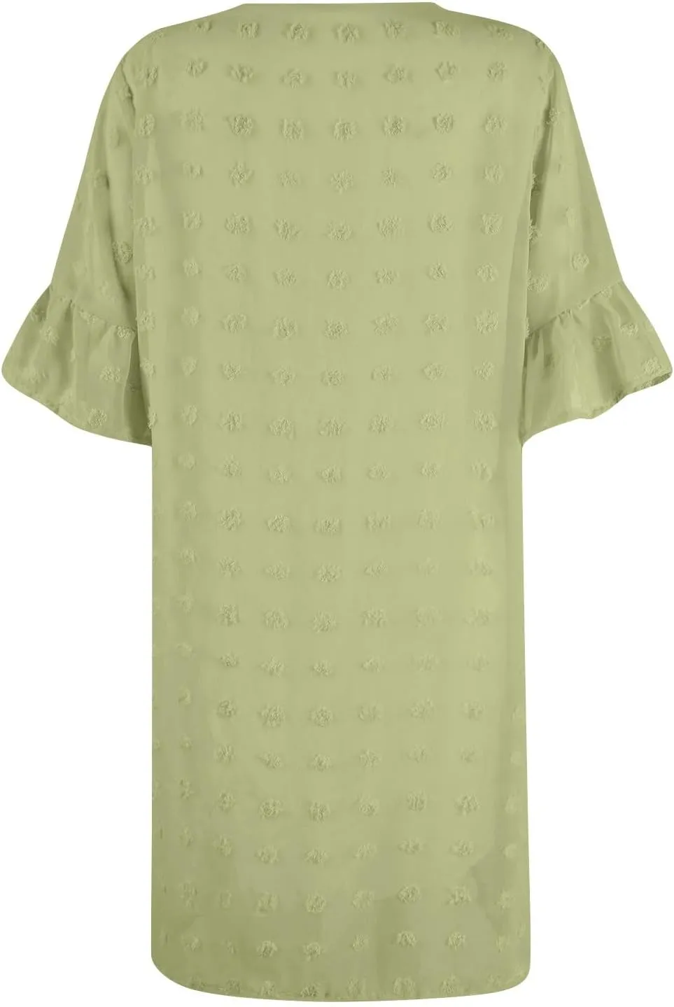 Chiffon Dresses for Women 2024 Summer Smocked Dress Short Flutter Sleeve V Neck Swiss Dot Ruffle Tiered Mini Dress
