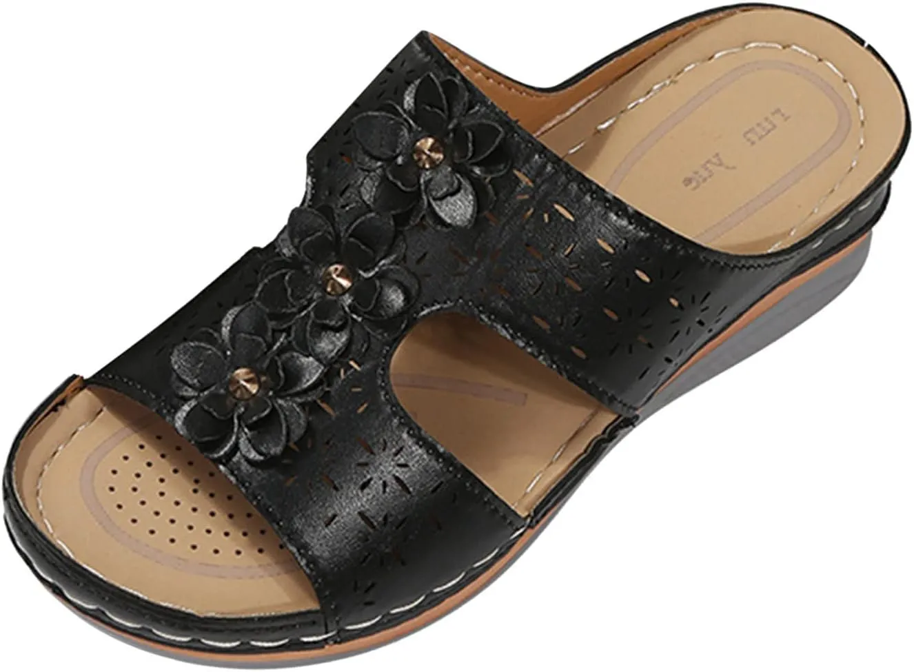 Comfortable Flats for Women Arch Support Sandals for Women Walking Low Wedge Sandals Women Comfortable Cute Ladies Walking Sandals Plantar Fasciitis Yoga Sandals for Women Wrap Sandals for Women