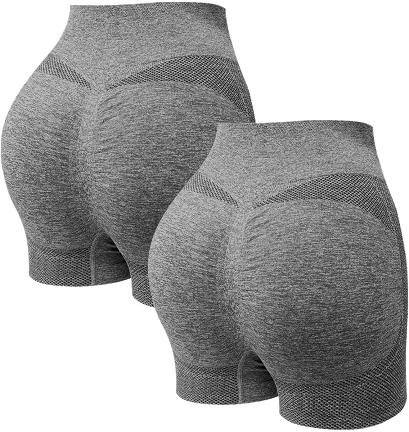 Ctreela 2 Pack Gym Shorts Women Quick Dry 3'' Workout Tummy Control Yoga Shorts Bker Shorts Butt Lifting Booty Shorts