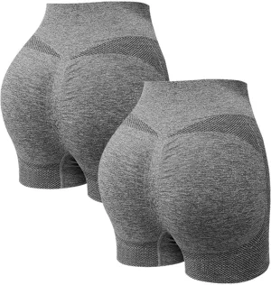 Ctreela 2 Pack Gym Shorts Women Quick Dry 3'' Workout Tummy Control Yoga Shorts Bker Shorts Butt Lifting Booty Shorts