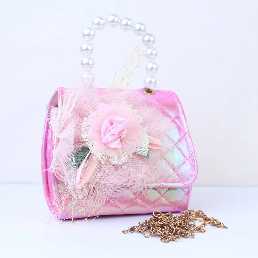 Cute & Stylish Pink Themed Pearl Handbag
