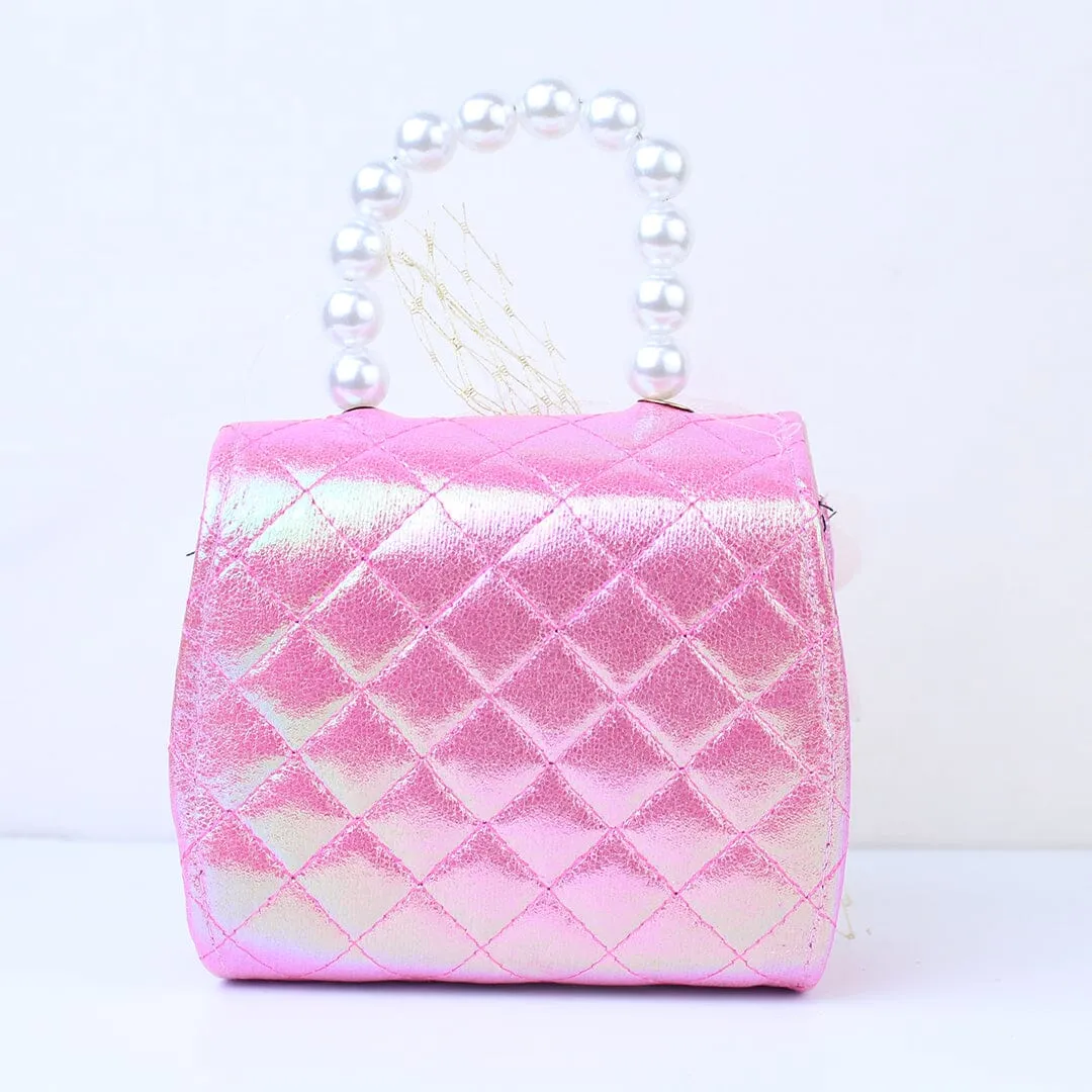 Cute & Stylish Pink Themed Pearl Handbag