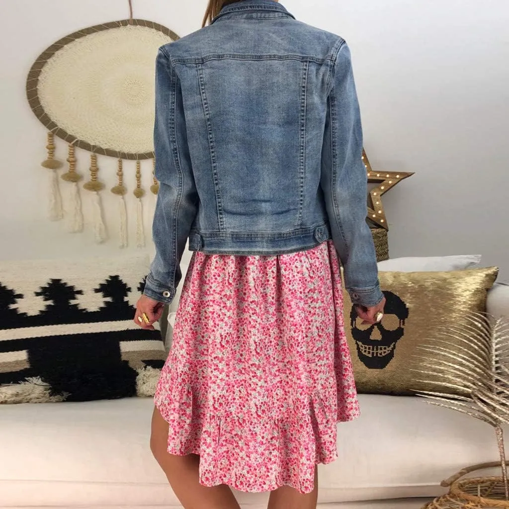 Cute Winter Dresses for Women Women's Ladies Sexy Loose Print Hlaf Sleeve Ruffles Mini Dress Summer Dress