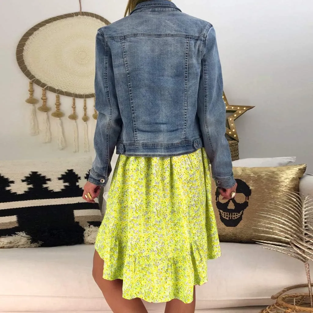Cute Winter Dresses for Women Women's Ladies Sexy Loose Print Hlaf Sleeve Ruffles Mini Dress Summer Dress