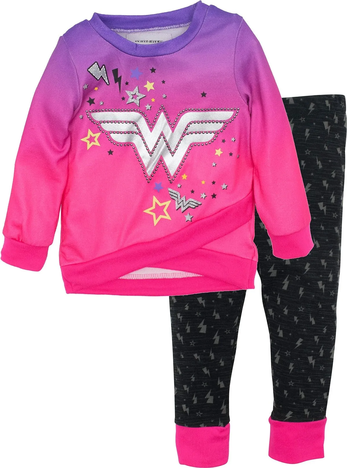 DC Comics Justice League Wonder Woman Crossover T-Shirt and Leggings Outfit Set