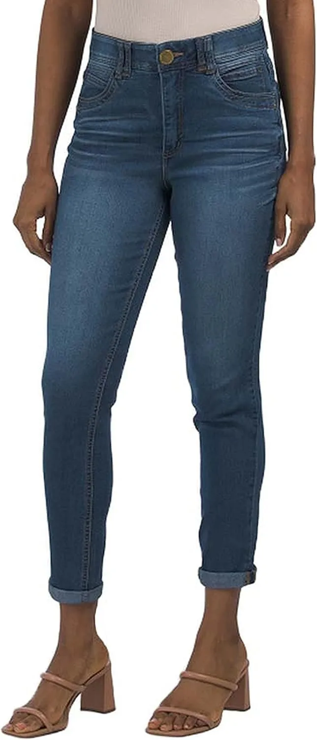 Democracy Women's Petite Ab Solution Straight Leg Jean
