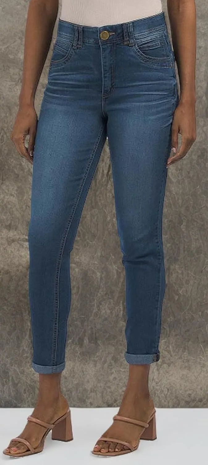 Democracy Women's Petite Ab Solution Straight Leg Jean