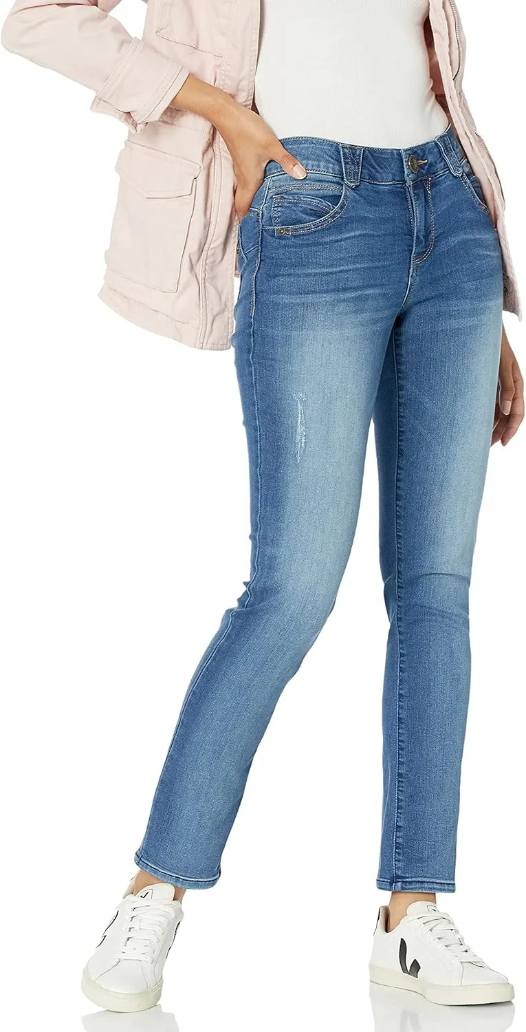 Democracy Women's Petite Ab Solution Straight Leg Jean