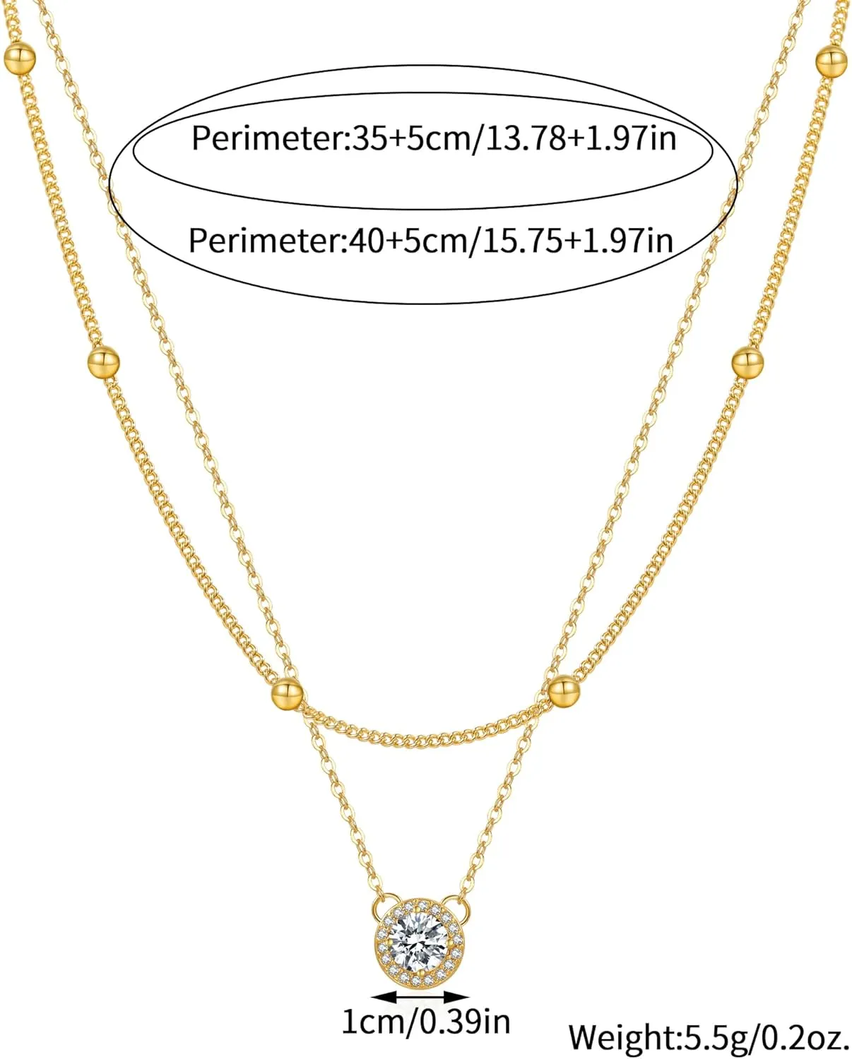 Diamond Necklaces for Women Dainty Choker Necklace Simple 14k Gold Plated CZ Jewelry Necklaces