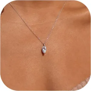 Diamond Necklaces for Women Dainty Choker Necklace Simple 14k Gold Plated CZ Jewelry Necklaces