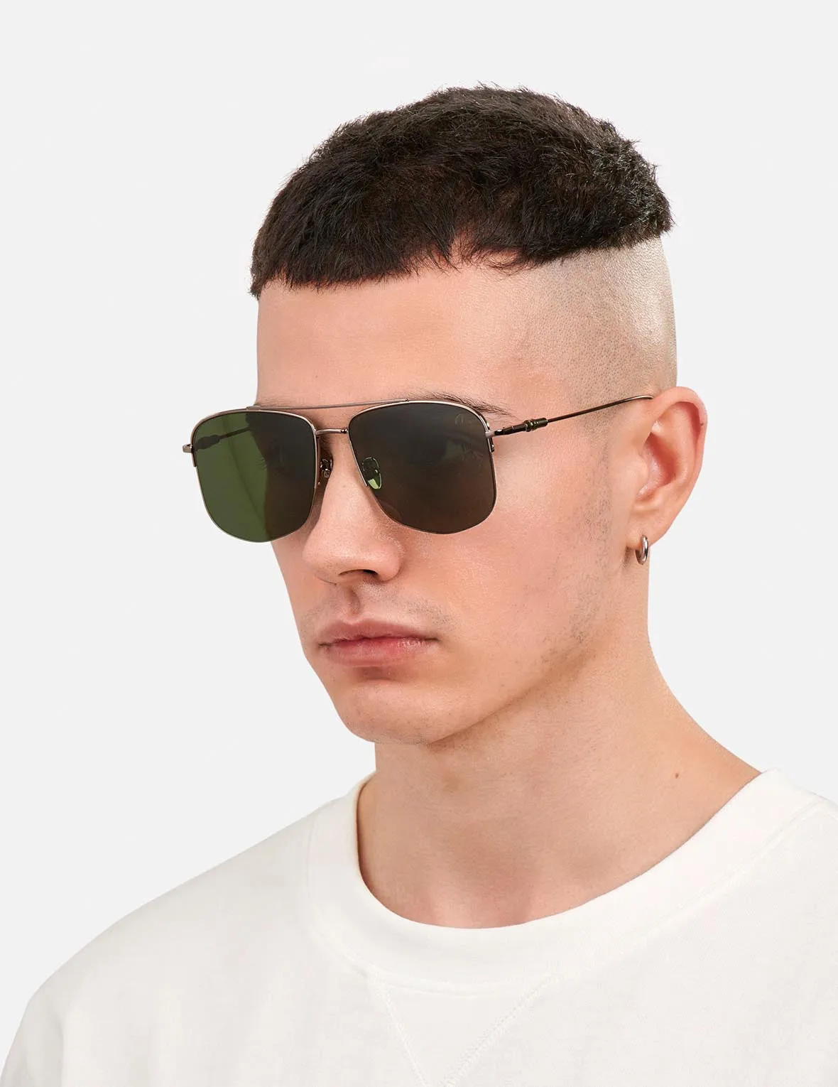 Double Bridge Metal Aviator Sunglasses