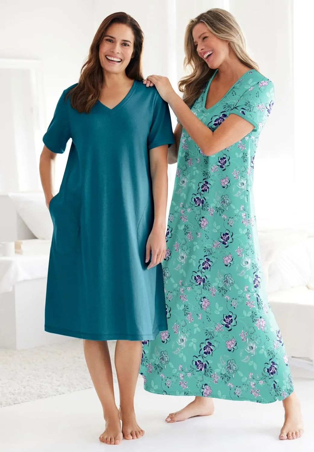 Dreams & Co. Plus Size Petite Long T-Shirt Lounger