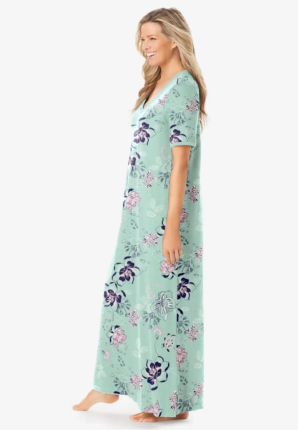 Dreams & Co. Plus Size Petite Long T-Shirt Lounger