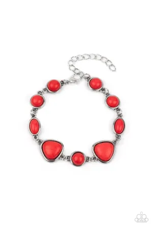 Eco-Friendly Fashionista Red Stone Bracelet - Paparazzi Accessories