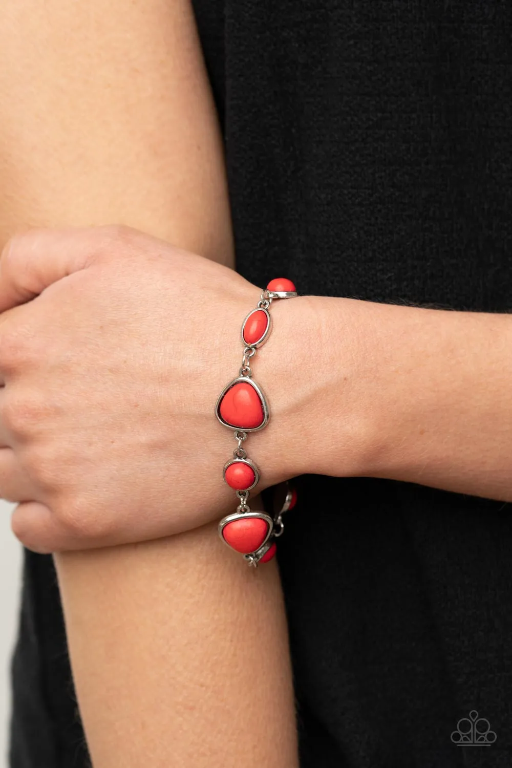 Eco-Friendly Fashionista Red Stone Bracelet - Paparazzi Accessories