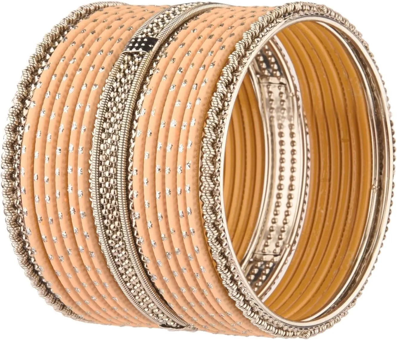 Efulgenz Boho Bohemian Bangle Set Indian Oxidized Bangle Bracelet Set for Women Antique Bangle Set Matte Dotted TextuMetal Bangles Set Fashion Statement Jewelry for Women