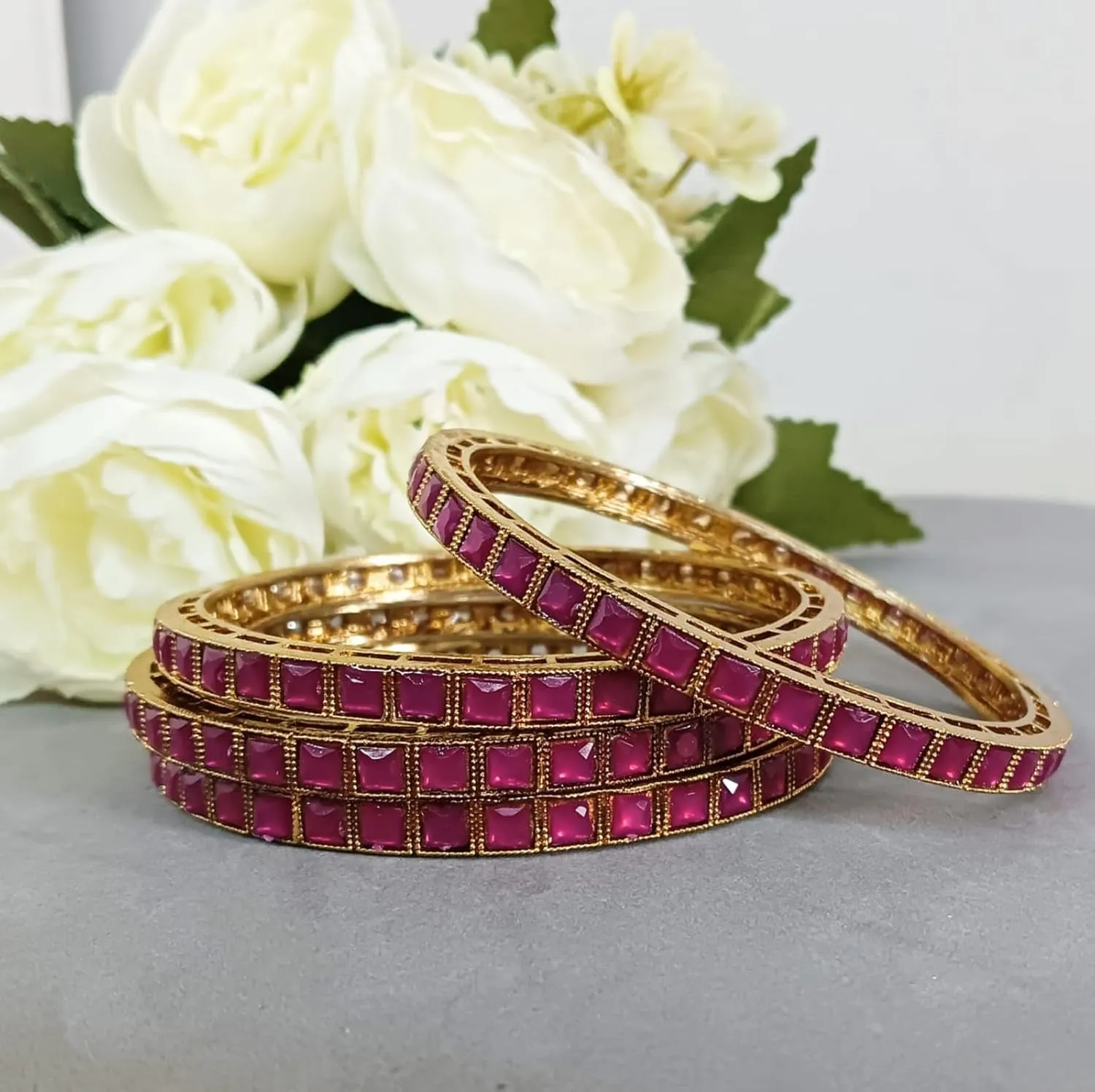 Efulgenz Boho Oxidized Indian Bangle Set Traditional Jewelry Kundan Bangle Crystal Bracelet Bridal Jewelry Indian Wedding Jewelry for Women