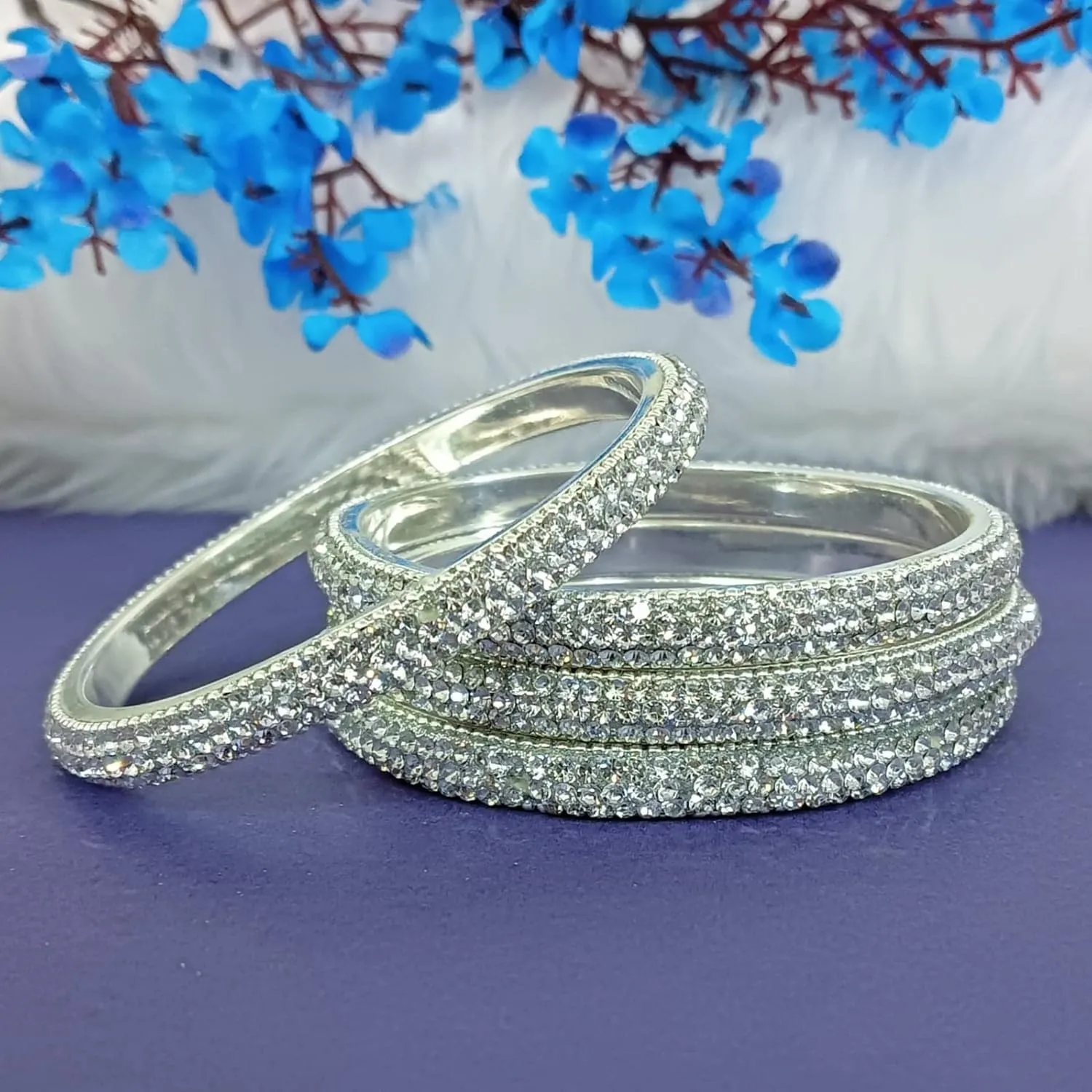 Efulgenz Crystal Bangles for Women Indian Rhinestone Bracelet Bangle Set Stone Bangles Wedding Bridal Bracelet Jewellery Bollywood Bangle Set