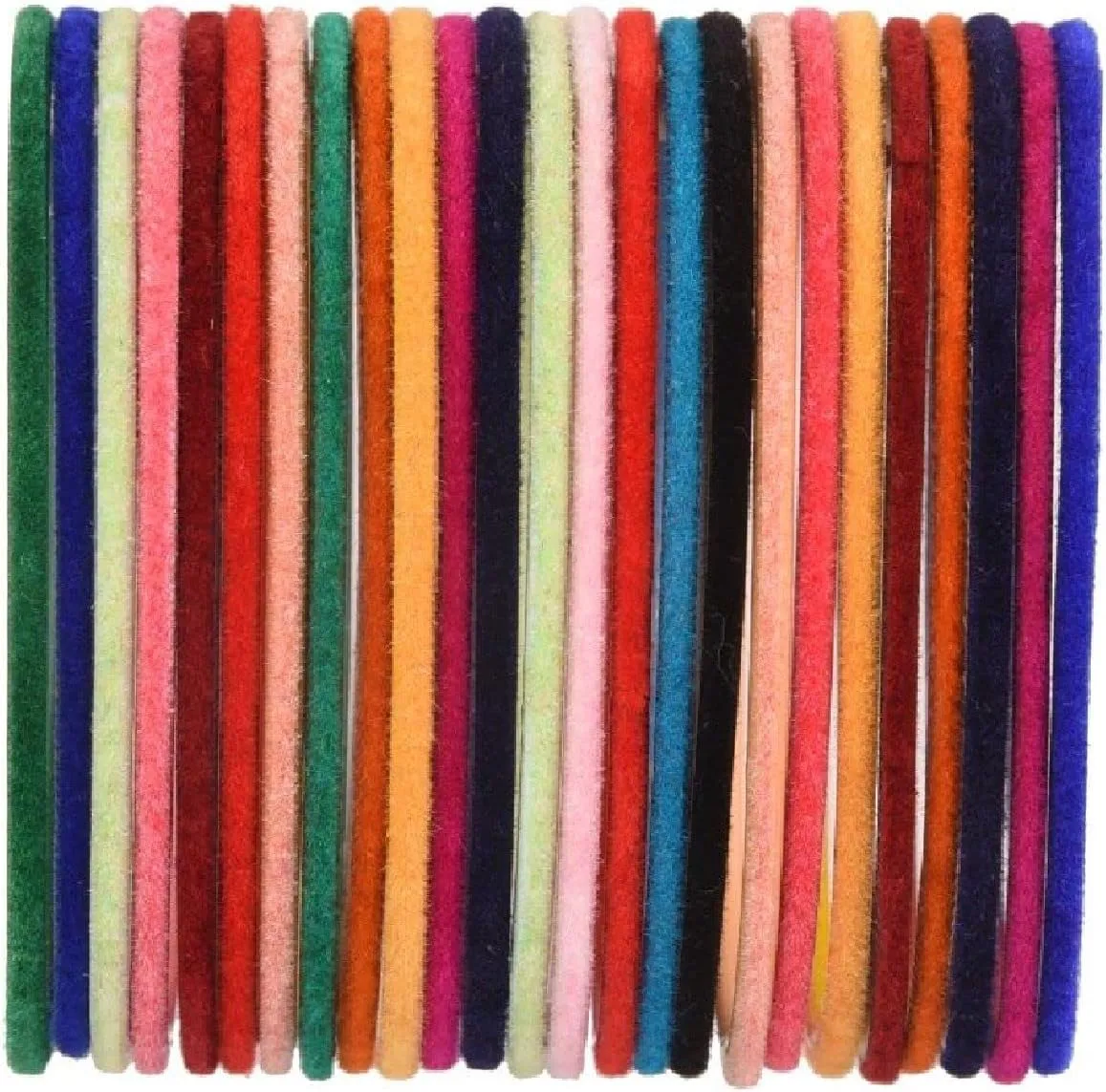 Efulgenz Indian Bangles for Women Bollywood Velvet Bangles Set Wedding Bridal Plain Metal Velvet Bangles Bracelets Fashion Costume Accessories (24 Pcs)