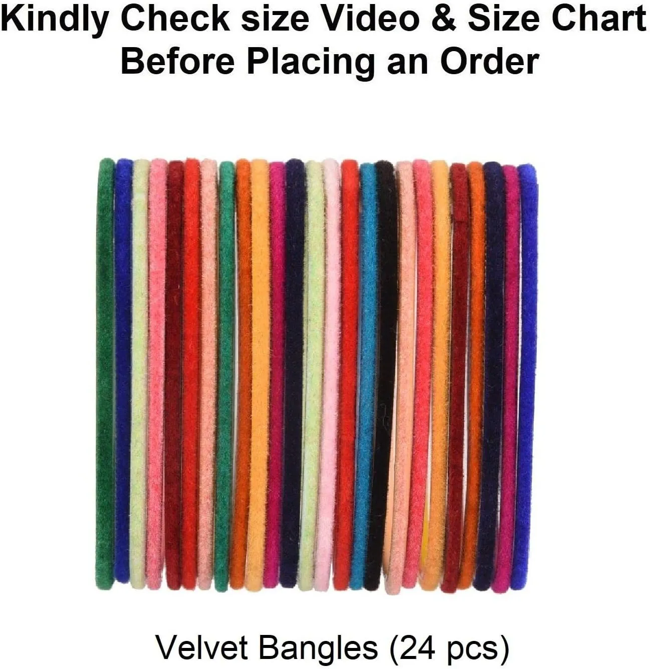 Efulgenz Indian Bangles for Women Bollywood Velvet Bangles Set Wedding Bridal Plain Metal Velvet Bangles Bracelets Fashion Costume Accessories (24 Pcs)