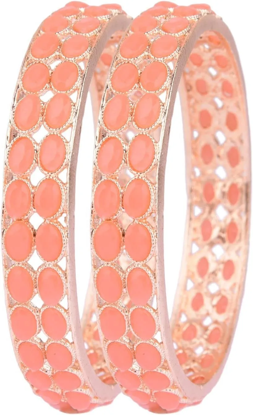 Efulgenz Indian Bracelet Bangle Set Bollywood Crystal Kundan Bangle Bracelet Bridal Indian Wedding Jewelry for Women (2 Pcs)