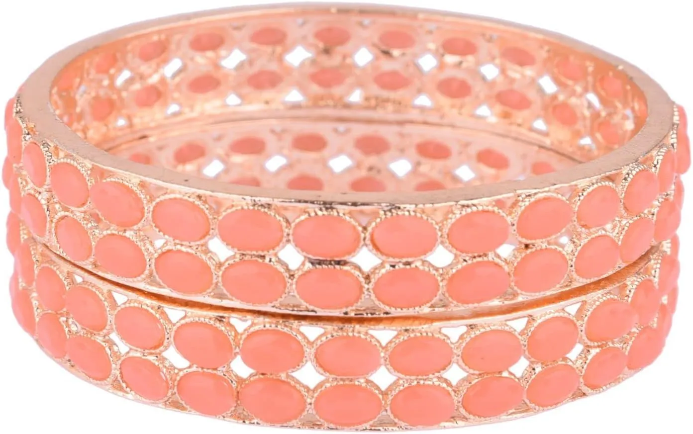 Efulgenz Indian Bracelet Bangle Set Bollywood Crystal Kundan Bangle Bracelet Bridal Indian Wedding Jewelry for Women (2 Pcs)