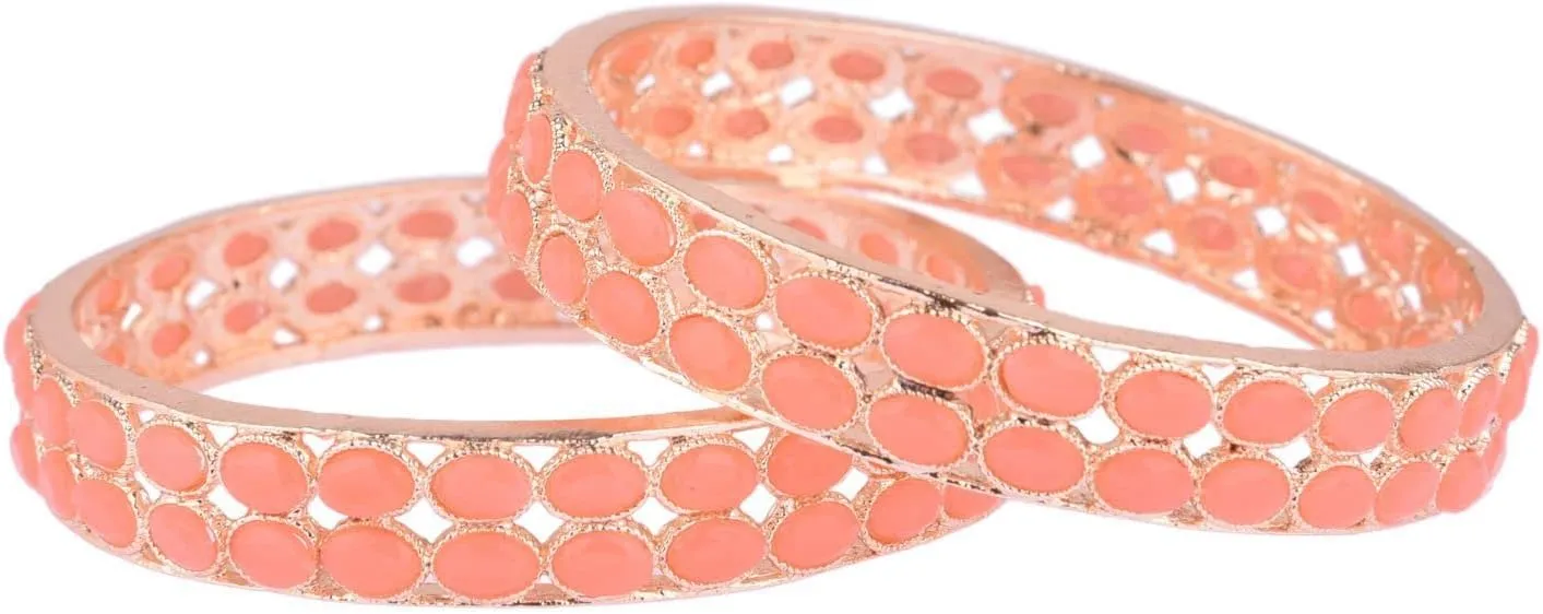Efulgenz Indian Bracelet Bangle Set Bollywood Crystal Kundan Bangle Bracelet Bridal Indian Wedding Jewelry for Women (2 Pcs)