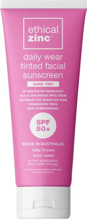 Ethical Zinc SPF 50  Tinted Facial Sunscreen - Dark Tint Modifier