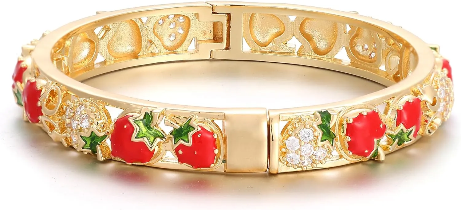 Ethlyn Gold Plated Colorful Openable Kids Baby Girls Bangles Bracelets Birthday Christmas Gifts Birthday Presents for children