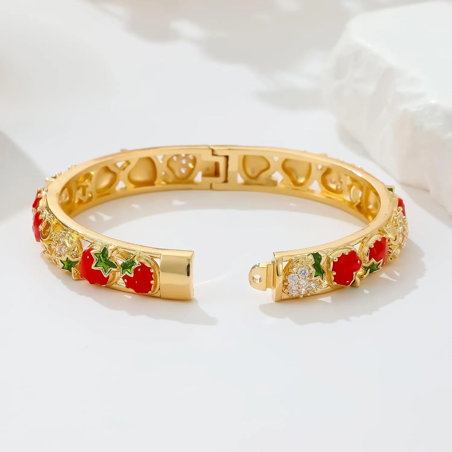 Ethlyn Gold Plated Colorful Openable Kids Baby Girls Bangles Bracelets Birthday Christmas Gifts Birthday Presents for children