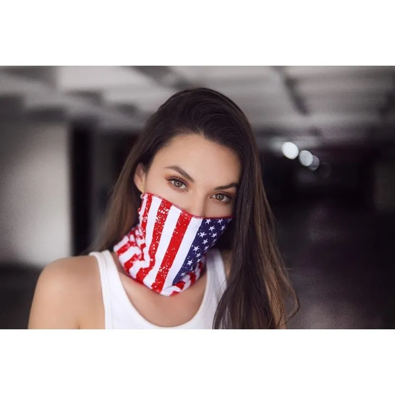 Face/ Neck Bandana Mask - Usa Print - One Size