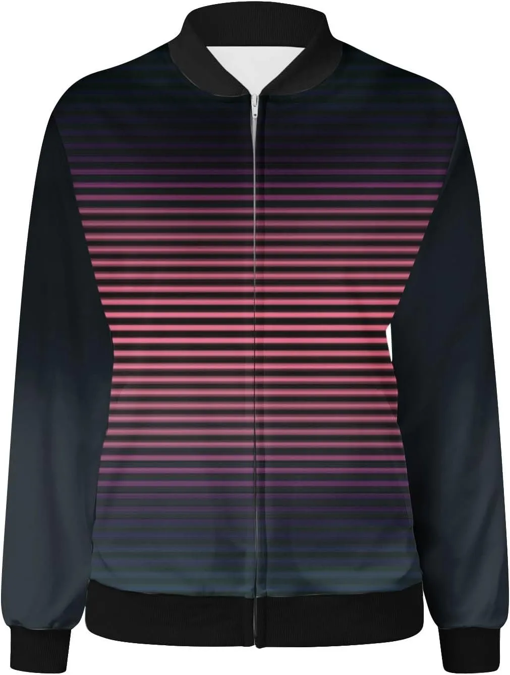 Fall Coats for Women 2024 Trendy Striped Print Cardigan Jackets Long Sleeve Full Zip Winter Coat Pockets Outerwear