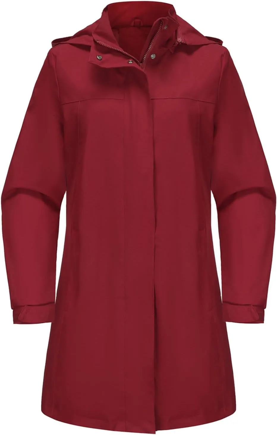 Fall Jackets For Women Outdoor Hooded Windbreaker Rain Jacket Fashion Casual Long Sleeve Button Waterproof Raincoat