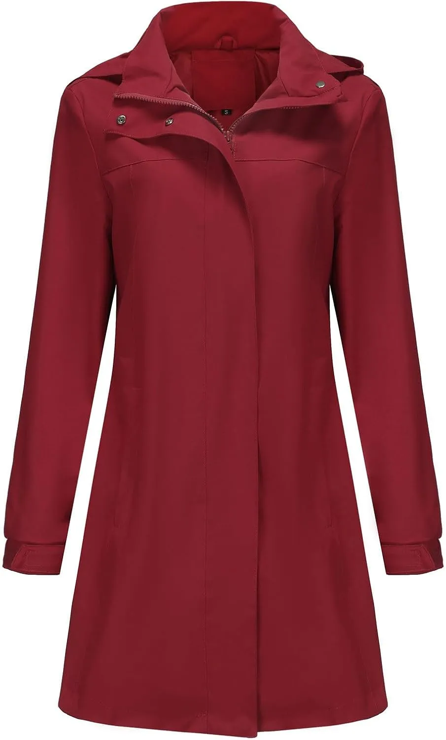 Fall Jackets For Women Outdoor Hooded Windbreaker Rain Jacket Fashion Casual Long Sleeve Button Waterproof Raincoat