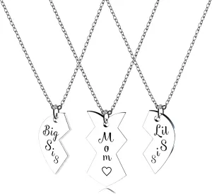 Family Matching Gifts for Daughter Dad Mom Sister Pendant Necklace Keychain Christmas Birthday Gifts