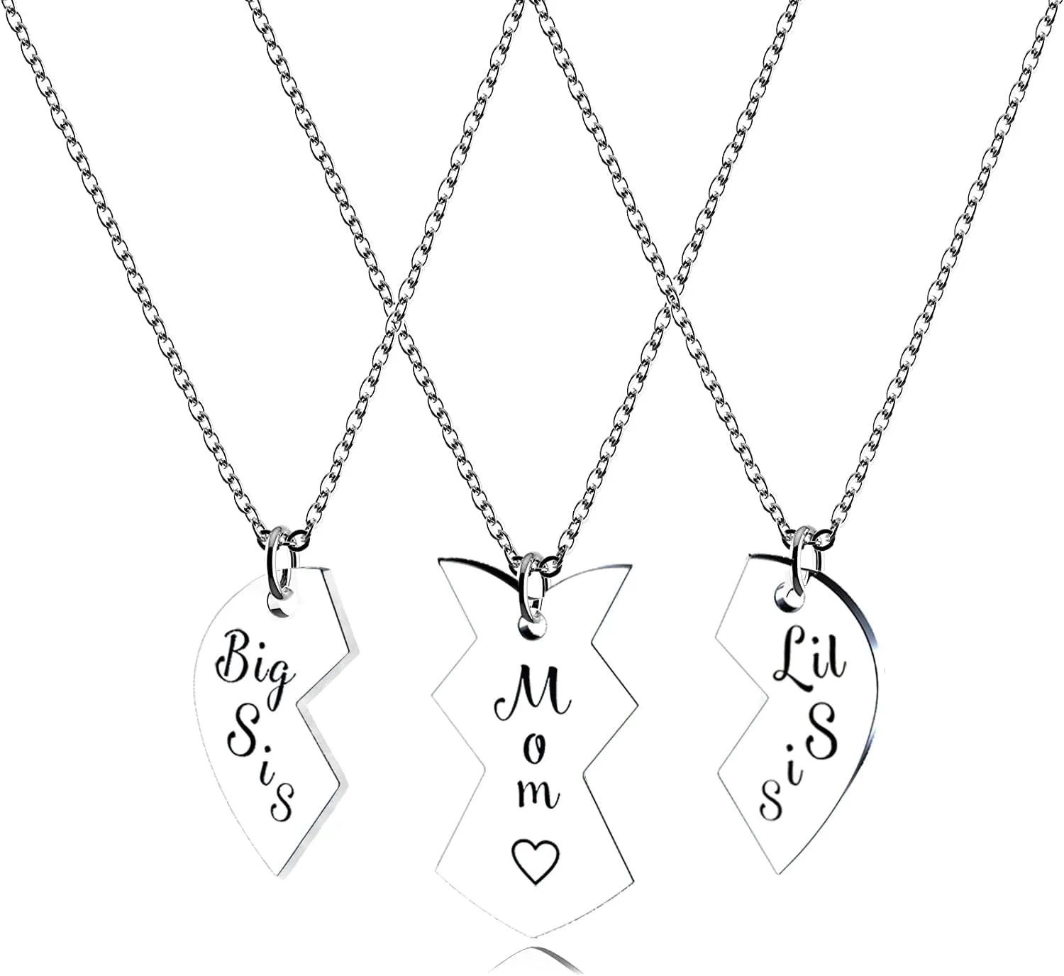 Family Matching Gifts for Daughter Dad Mom Sister Pendant Necklace Keychain Christmas Birthday Gifts