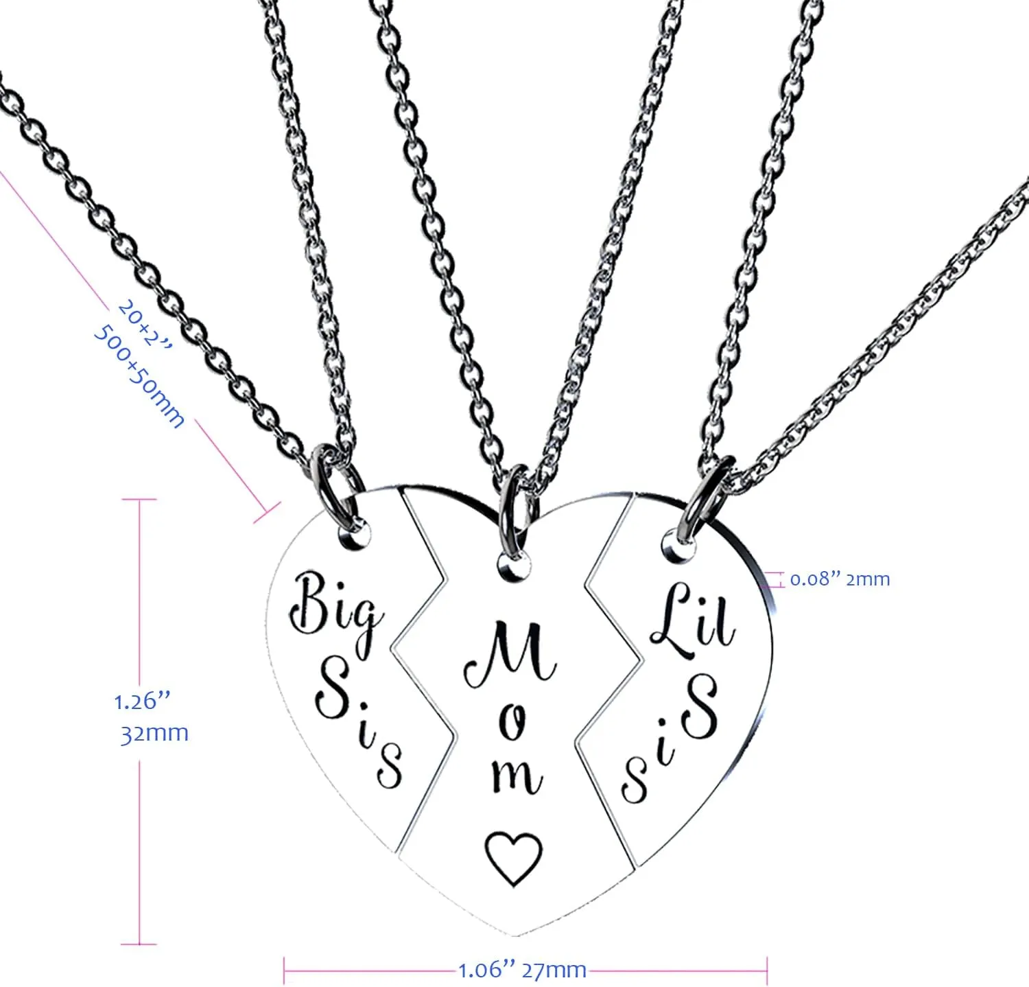 Family Matching Gifts for Daughter Dad Mom Sister Pendant Necklace Keychain Christmas Birthday Gifts
