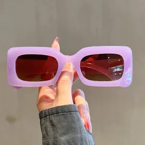 Fashion Vintage Brand Square Retro Designer Female New Rectangle Sunglasses